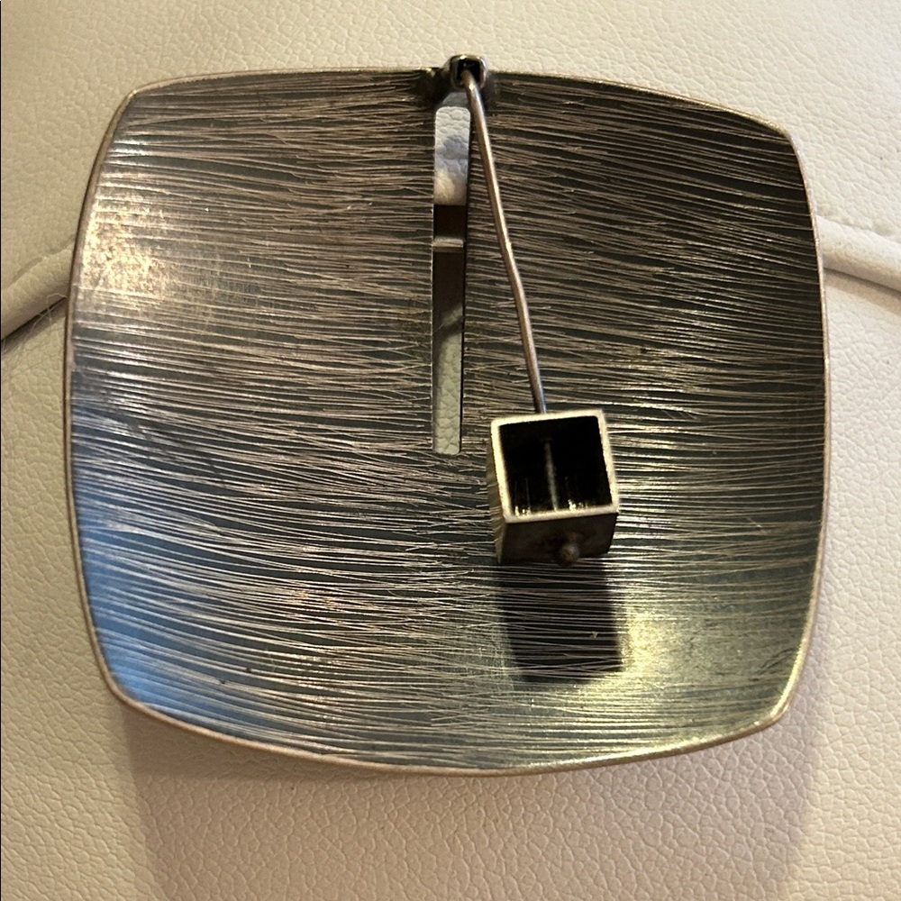 Textured Silver Articulated Brooch